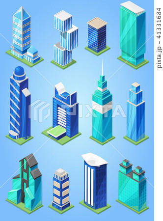 Building skyscraper in cityscape vector city skyline and business officebuilding of commercial 41331684