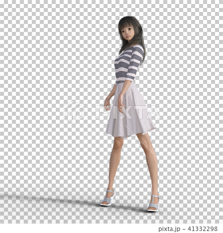 長發的年輕女子perming3DCG插圖素材 長發的年輕女子perming3DCG插圖素材 41332298