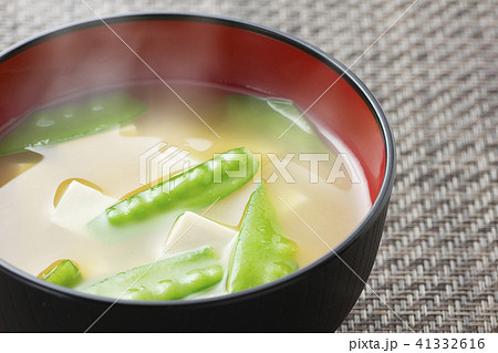 絹さやと豆腐の味噌汁22 絹さやと豆腐の味噌汁22 41332616