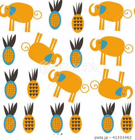 Abstract vector seamless elephants pattern.  41333462