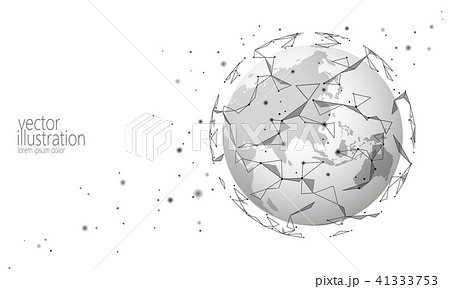 Global international connection information exchange blockchain cryptocurrency. Planet space low 41333753