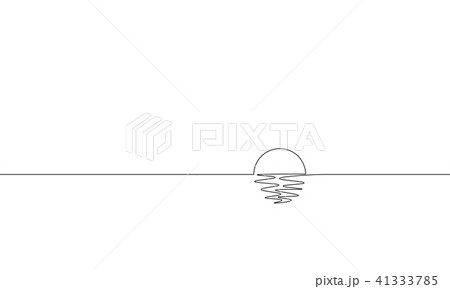 Single continuous one line art sunny ocean view. Sea voyage sunrise holiday tropical luxury journey Single continuous one line art sunny ocean view. Sea voyage sunrise holiday tropical luxury journey 41333785