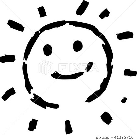 夏 太陽 黒い 手描きイラストのイラスト素材 41335716 Pixta