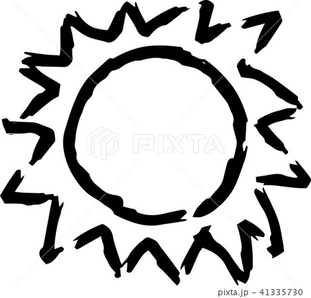 夏 太陽 黒い 手描きイラストのイラスト素材 41335730 Pixta
