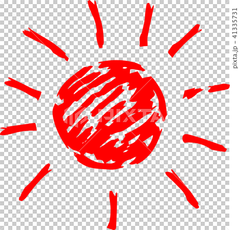 夏天太陽紅色手畫例證 夏天太陽紅色手畫例證 41335731