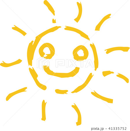 夏 太陽 黄色い 手描きイラストのイラスト素材 41335752 Pixta