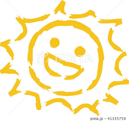 夏 太陽 黄色い 手描きイラストのイラスト素材 41335759 Pixta