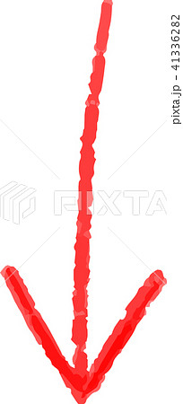 赤い いたずら書き 鉛筆 矢印のイラスト素材