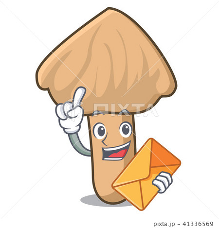 With envelope inocybe mushroom character cartoon 41336569