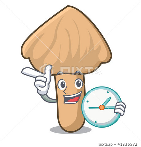 With clock inocybe mushroom character cartoon 41336572