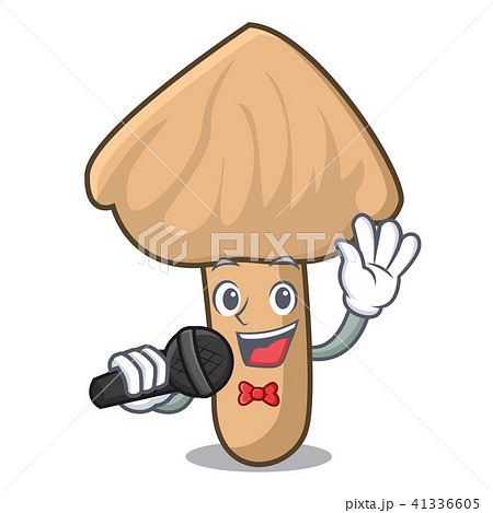 Singing inocybe mushroom mascot cartoon 41336605