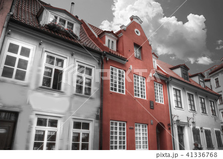 old houses on Riga street. Latvia old houses on Riga street. Latvia 41336768