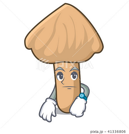 Waiting inocybe mushroom mascot cartoon 41336806