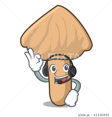 With headphone inocybe mushroom mascot cartoon With headphone inocybe mushroom mascot cartoon 41336840