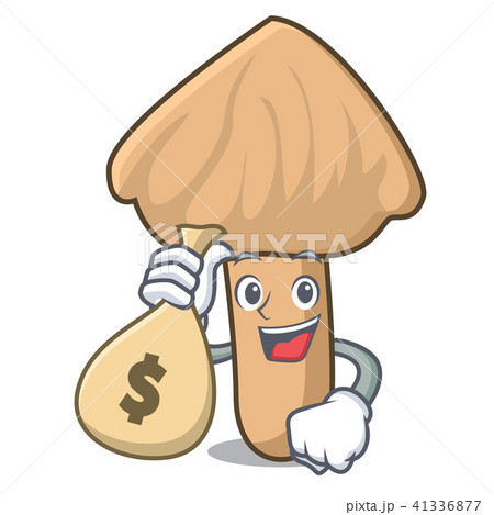 With money bag inocybe mushroom character cartoon With money bag inocybe mushroom character cartoon 41336877