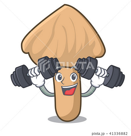 Fitness inocybe mushroom character cartoon 41336882
