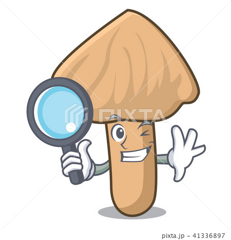 Detective inocybe mushroom character cartoon 41336897