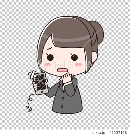 Woman with a broken smartphone Bust up 41337158