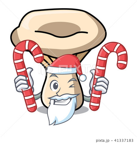 Santa with candy milk mushroom mascot cartoon 41337183