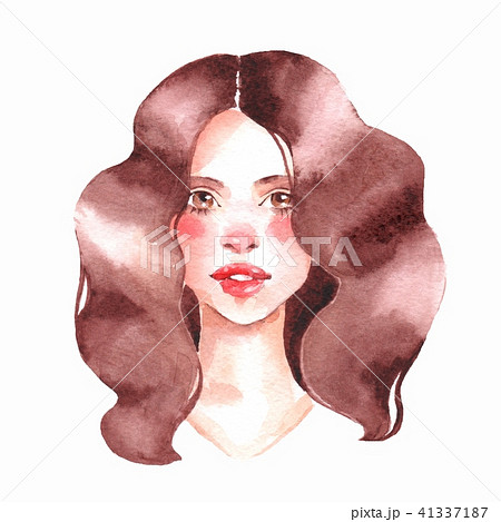 Girl. Watercolor female face, watercolor painting Girl. Watercolor female face, watercolor painting 41337187
