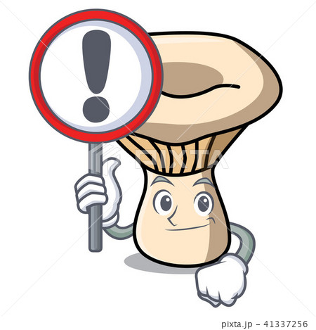 With sign milk mushroom character cartoon With sign milk mushroom character cartoon 41337256