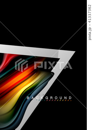 Liquid fluid colors holographic design with metallic style line shape 41337362