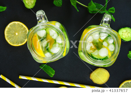 Sassy water. Fresh cool water with cucumber 41337657