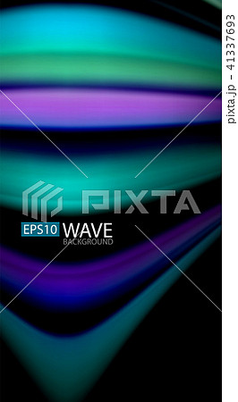 Abstract wave lines fluid rainbow style color stripes on black background. Artistic illustration for 41337693