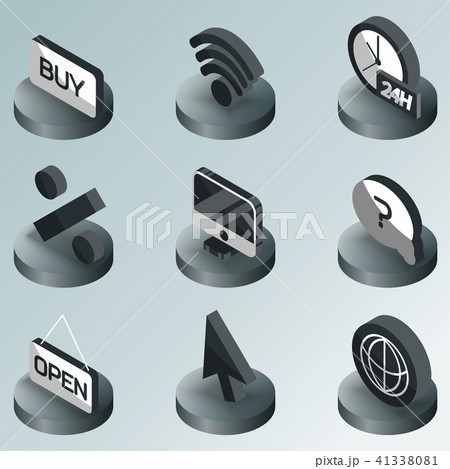 E-commerce color isometric icons 41338081