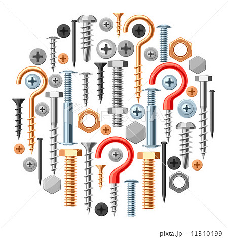 Background with bolts nuts nails. 41340499