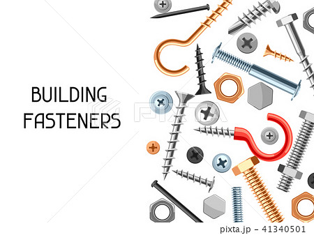 Background with bolts nuts nails. 41340501