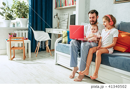 father and his daughters at home father and his daughters at home 41340502