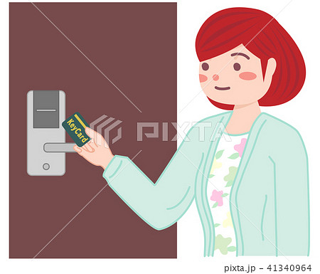 カードキーを使う女性 41340964