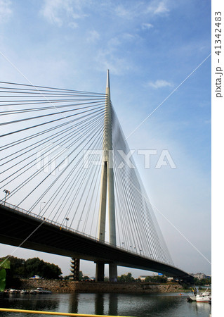 Ada bridge in Belgrade, Serbia. 41342483