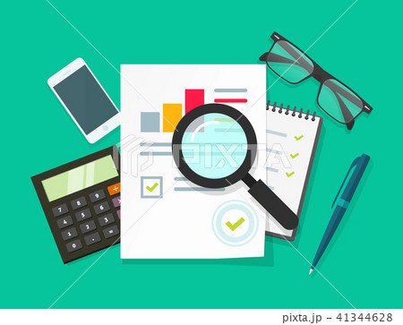 Auditor work desk, accounting business research, financial audit, tax report Auditor work desk, accounting business research, financial audit, tax report 41344628