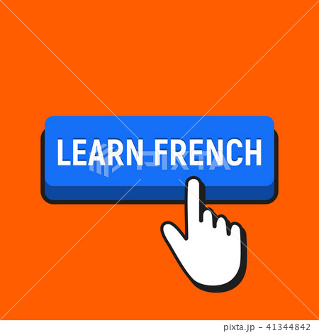Hand Mouse Cursor Clicks the Learn French Button. 41344842