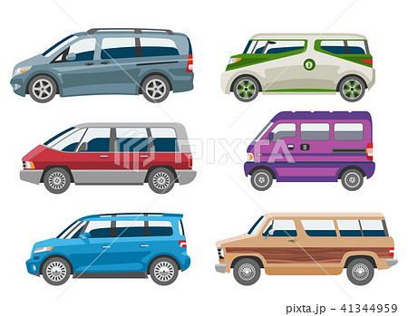 Minivan car vector van auto vehicle family minibus vehicle and automobile banner isolated citycar on 41344959