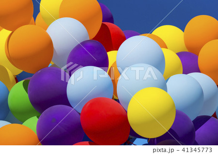 Background of a set of colored balloons on the sky Background of a set of colored balloons on the sky 41345773