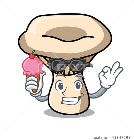 With ice cream milk mushroom character cartoon With ice cream milk mushroom character cartoon 41347598