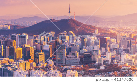 Sunset at Seoul City,South Korea 41347600