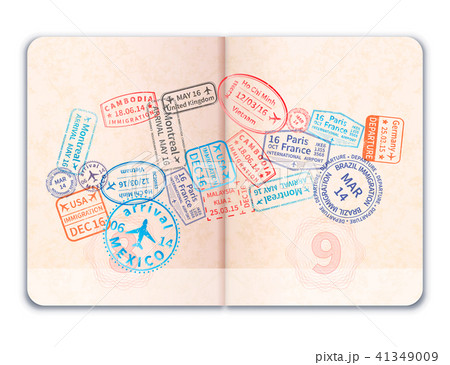 Realistic open foreign passport 41349009