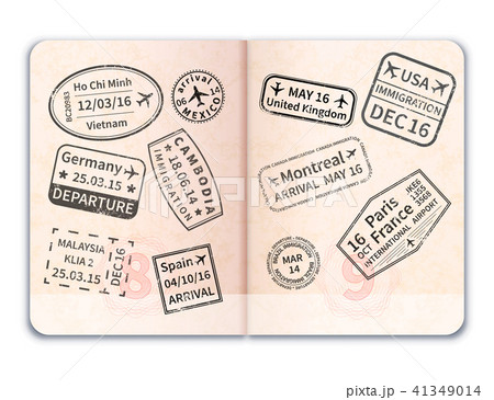 Realistic open foreign passport 41349014