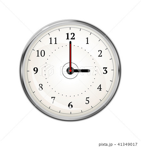 Realistic clock face showing 03-00 on white 41349017