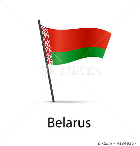 Belarus flag on pole, infographic element on white 41349257