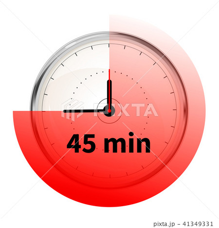 Realistic clock face with forty five minutes timer 41349331