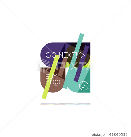 Minimal flat clean abstract option step infographic design element, geometric shapes - round squares 41349532