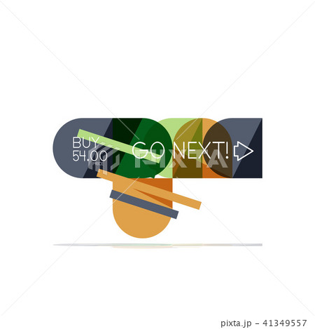 Minimal flat clean abstract option step infographic design element, geometric shapes - round squares Minimal flat clean abstract option step infographic design element, geometric shapes - round squares 41349557