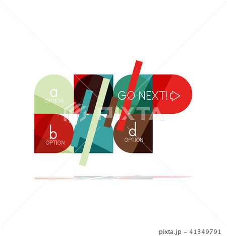 Minimal flat clean abstract option step infographic design element, geometric shapes - round squares Minimal flat clean abstract option step infographic design element, geometric shapes - round squares 41349791