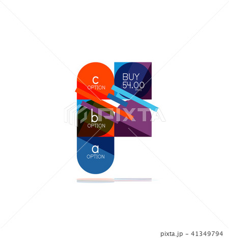 Minimal flat clean abstract option step infographic design element, geometric shapes - round squares Minimal flat clean abstract option step infographic design element, geometric shapes - round squares 41349794
