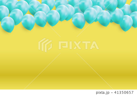 Glossy Happy Birthday Balloons Background Vector Illustration 41350657